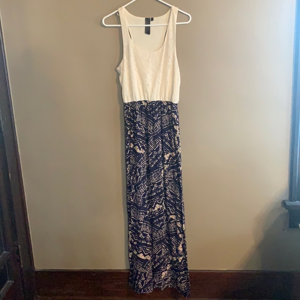 Lace and Patterned Maxi Dress